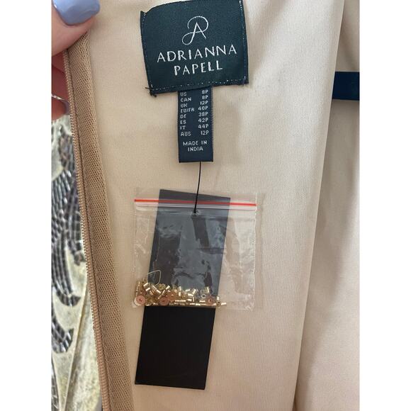 NWT ADRIANNA PAPELL DRESS GOWN 8P BRIDESMAID EVENING FORMAL WEDDING GUEST - Picture 3 of 15